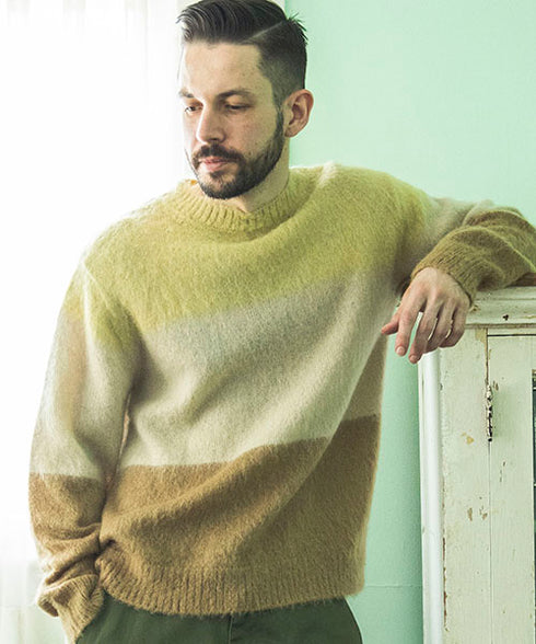 MR.OLIVE/7G MOHAIR KNIT / MULTI BORDER SWEATER ミスターオリーブ/モヘアニット / マルチボーダーセーター
